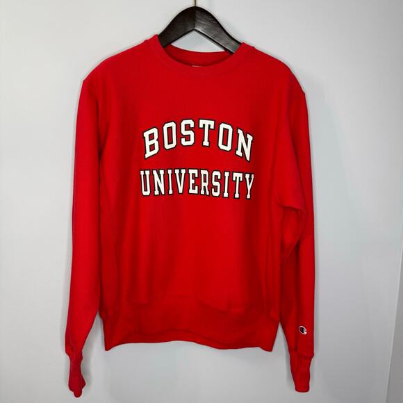 Champion Reverse Weave  Boston University Red Sweatshirt Unisex Cotton M - Picture 1 of 12